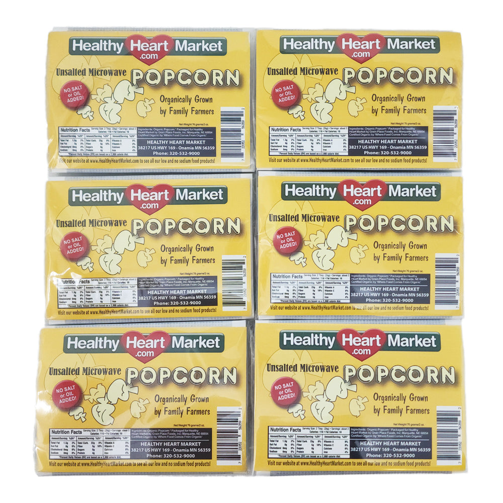 6 Pack – Healthy Heart Market No Salt Microwave Popcorn
