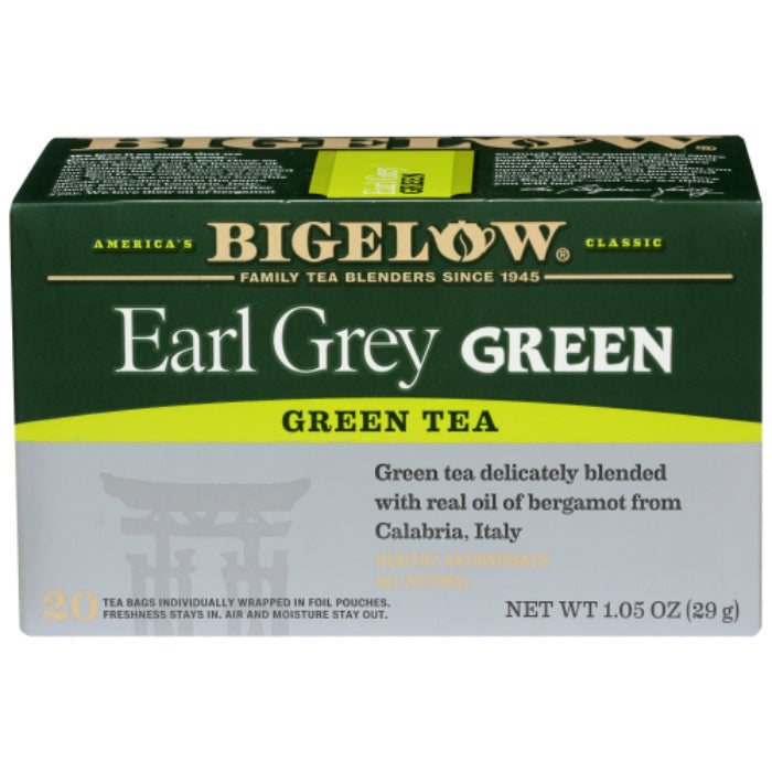 Bigelow – Green Earl Grey Tea, 20 Bags, 1.05 oz | Pack of 6