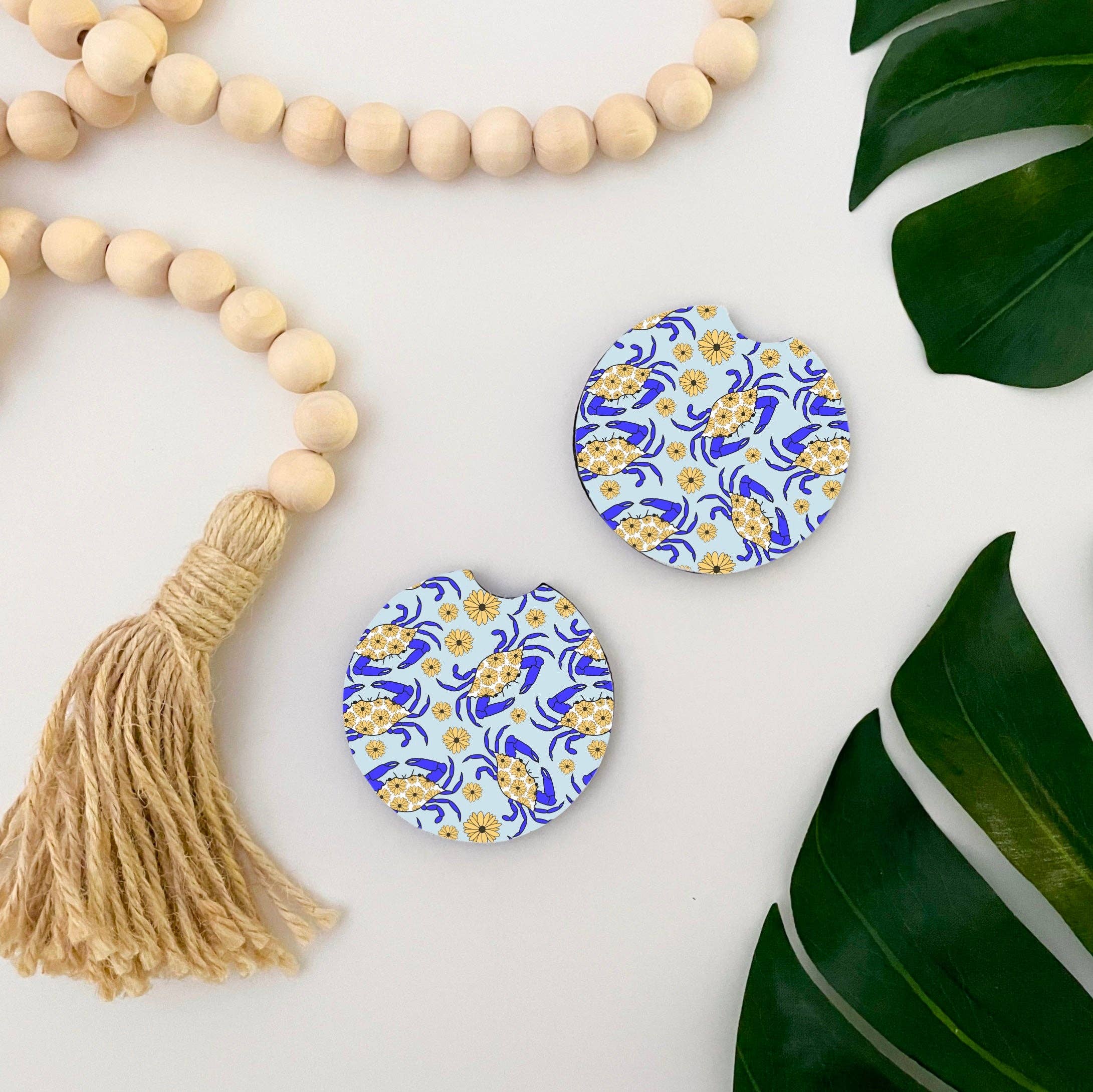 Jami Creates – Blue Maryland Crab Car Coasters