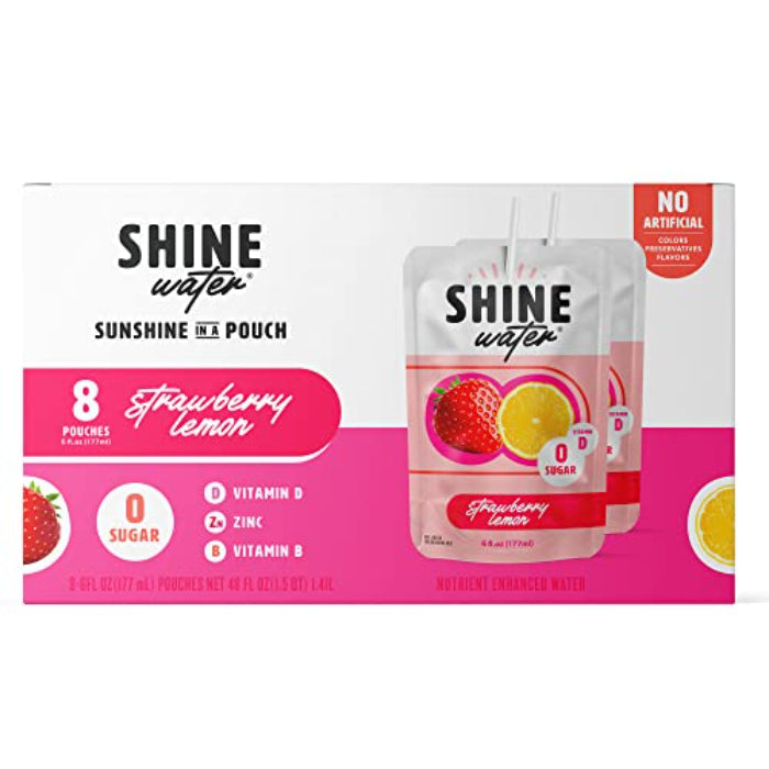 ShineWater – Water, Strawberry Lemon, 48 Fl Oz – Pack of 4