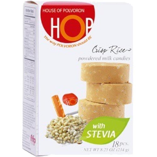 House of Polvoron – HOP – Crisp Rice with Stevia – Powdered Milk Candies – 18 Pieces – 234 G