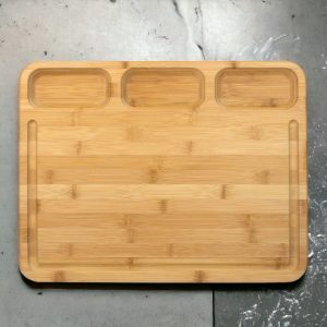Totally Bamboo 3 Well Kitchen Prep Cutting Board with Juice Groove