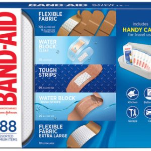 BAND-AID Brand Adhesive Bandages, Variety Pack, 188 piece with Case