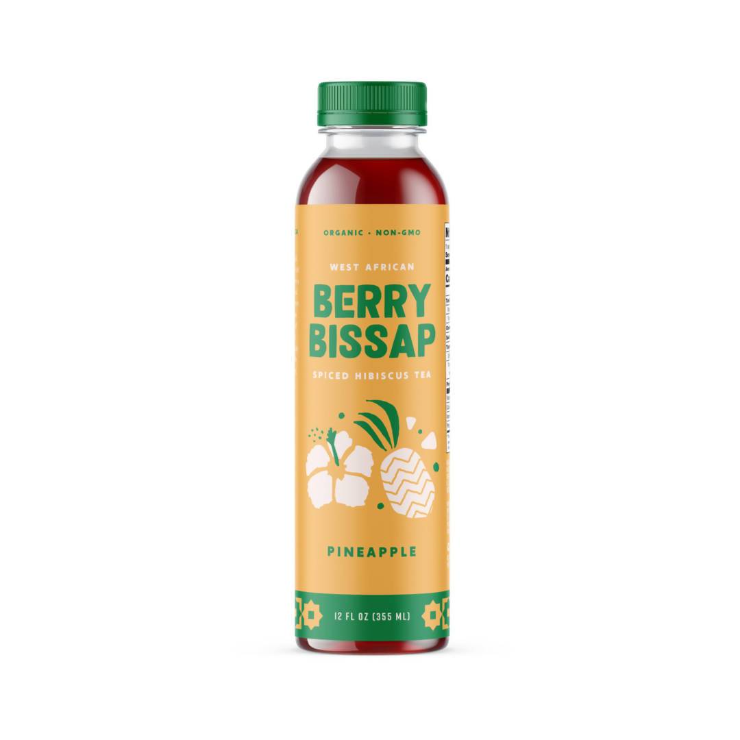 Organic Pineapple Bissap Hibiscus Tea Bottles – 12 x 12oz