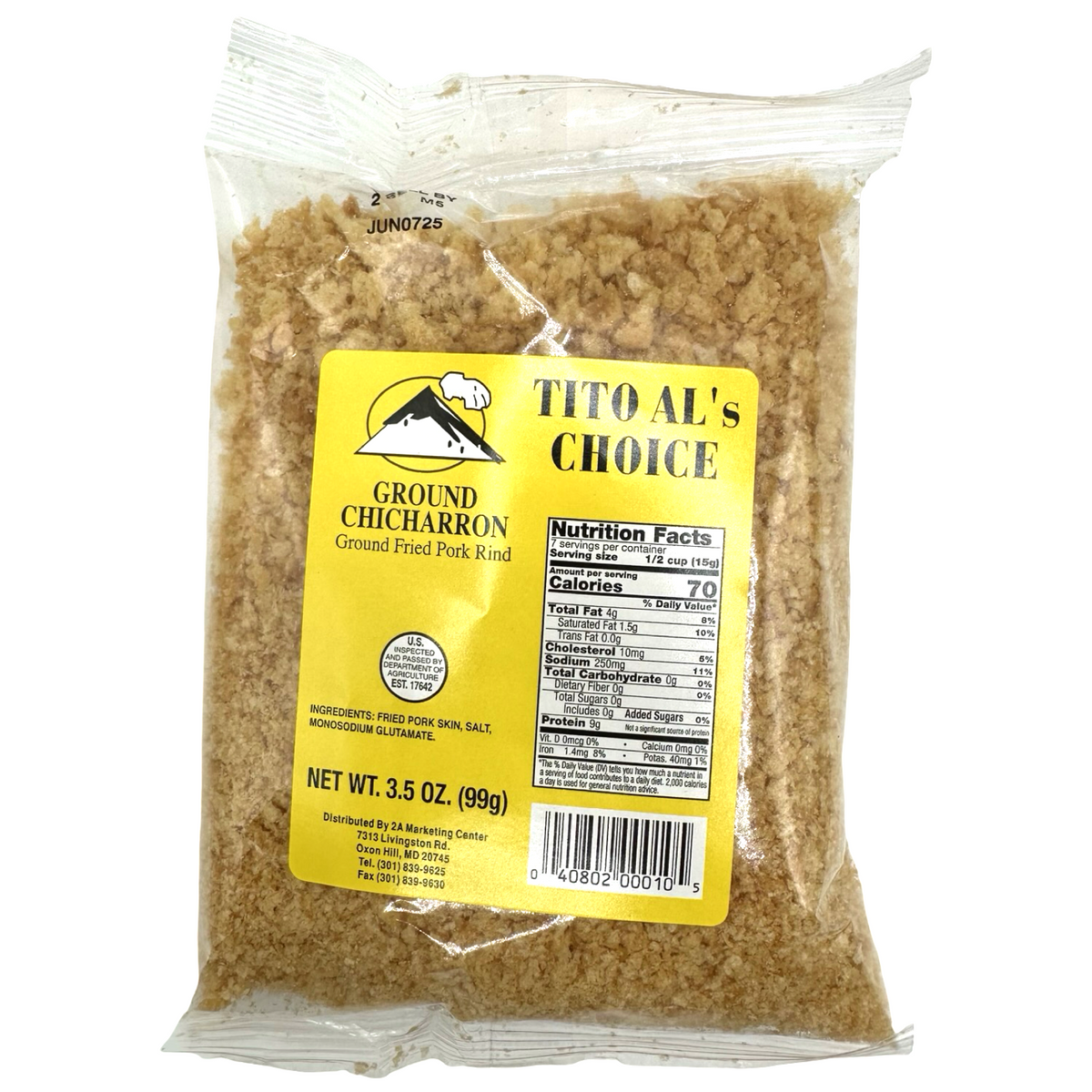 TITO AL’S Choice – Ground Chicharron – 3.5 OZ