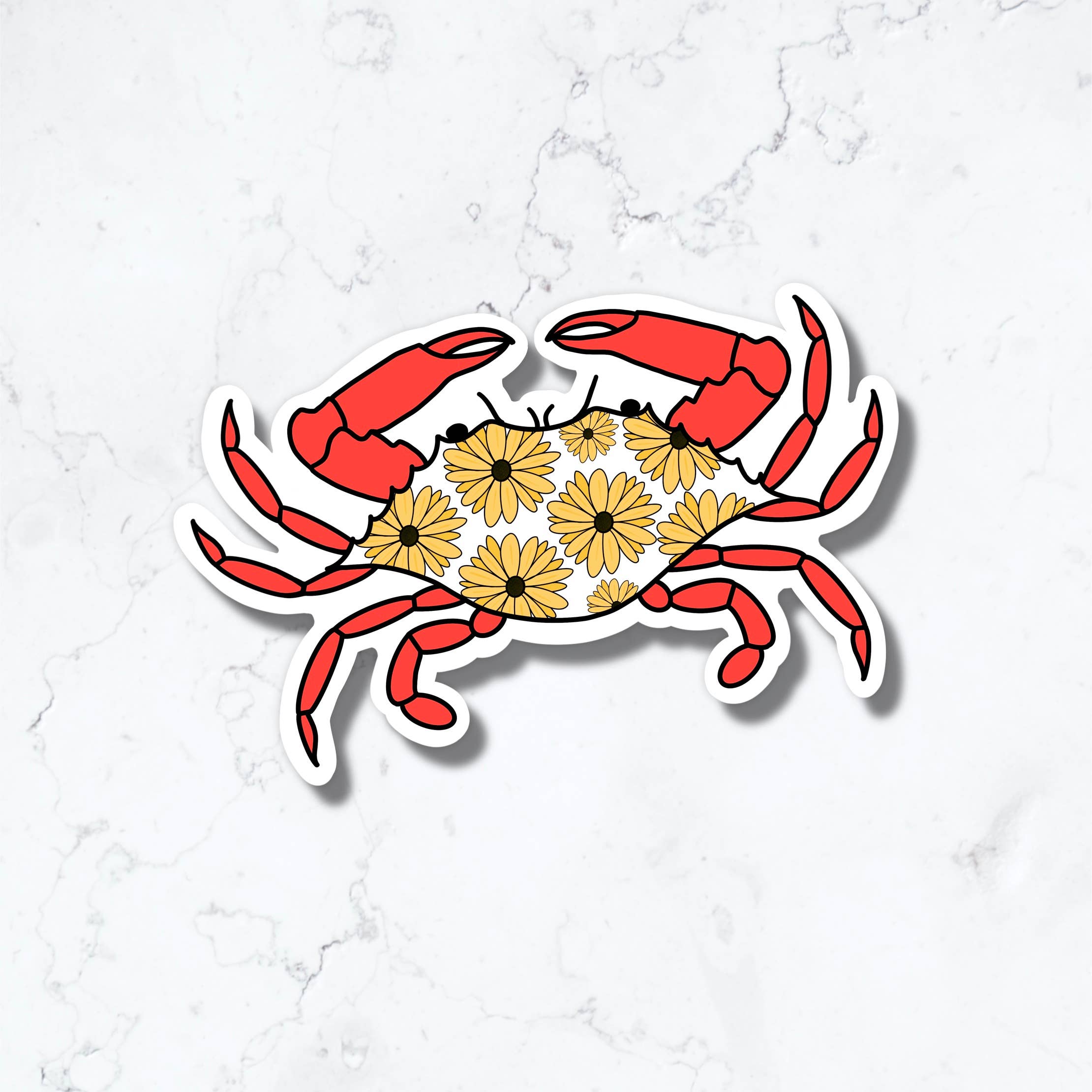 Jami Creates – Red Maryland Crab Black Eyed Susan Flower Sticker