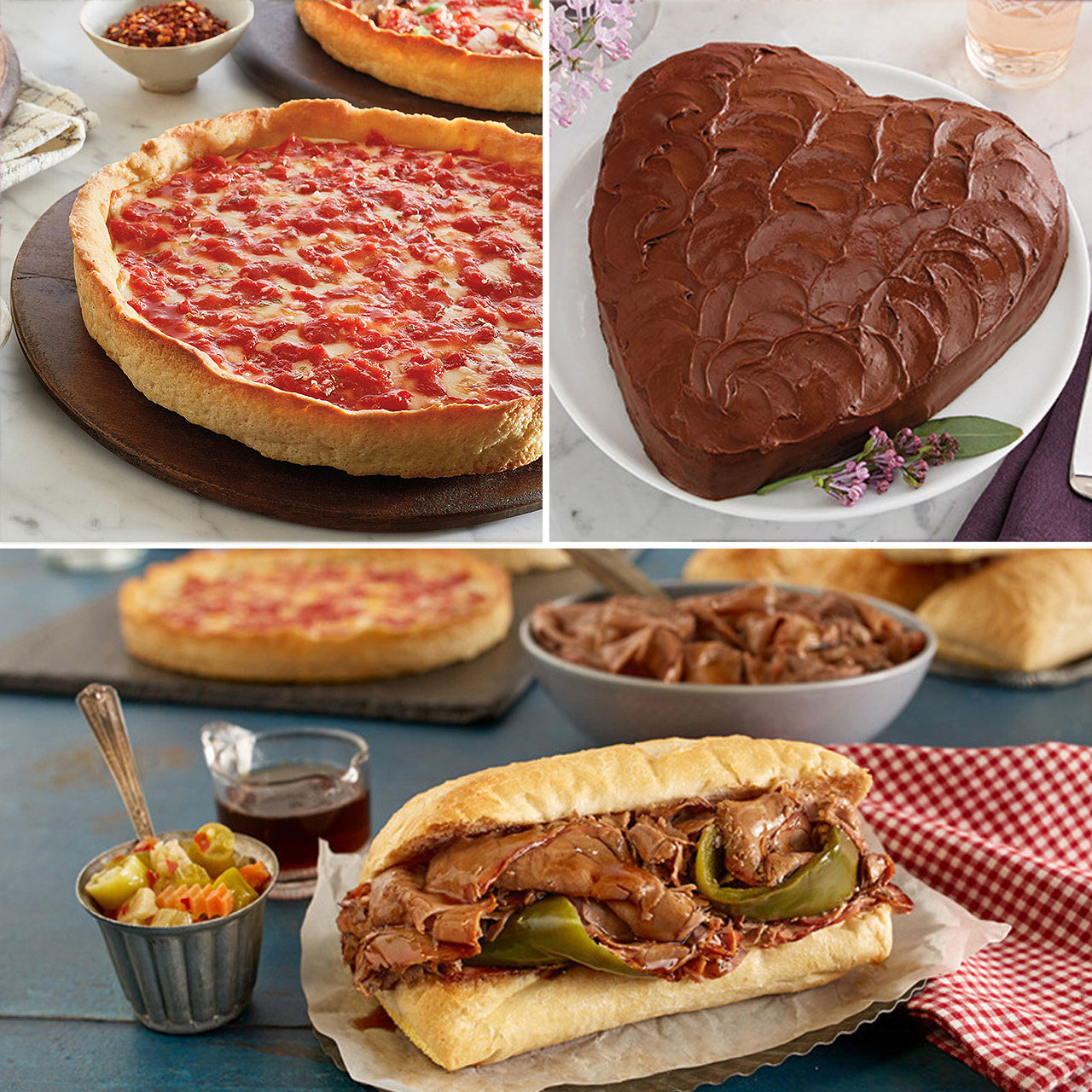 Portillo’s Italian Beef Kit, Chocolate Cake & Lou’s Pizza Combo