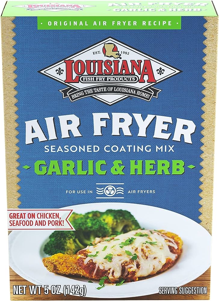 Louisiana Fish Fry – Air Fry Garlic & Herb Coating Mix, 5 Oz – Pack of