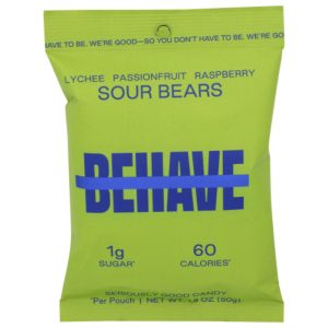 Behave Foods Inc – Sour Gummy Bears, 50 Gm – Pack of 6