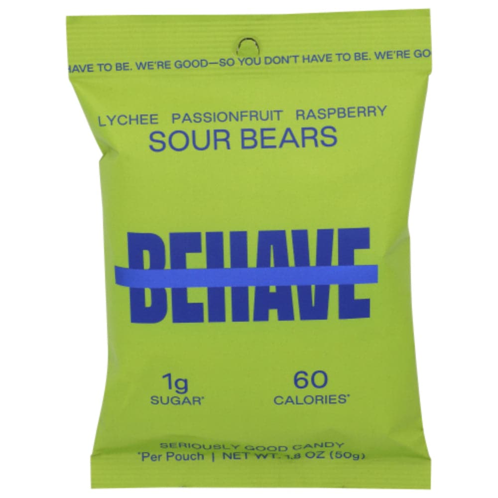Behave Foods Inc – Sour Gummy Bears, 50 Gm – Pack of 6