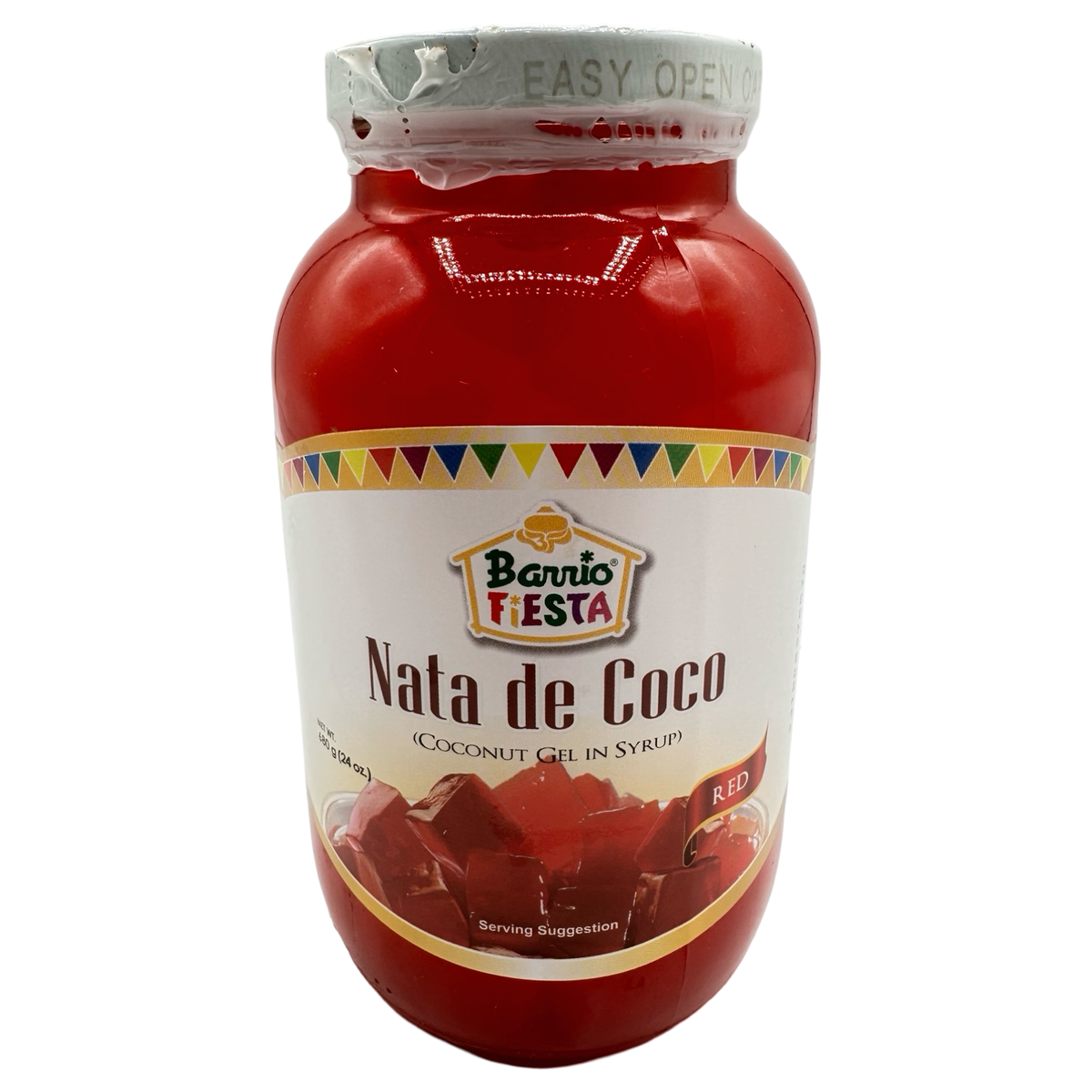 Barrio Fiesta – Nata De Coco – (Coconut Gel in Syrup) – Red – 24 OZ