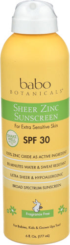 Babobotani – Sunscreen SPF 30 Zinc, 6 oz