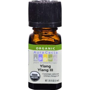 Aura Cacia – Essential Oil Organic Ylang Ylang III, 0.25 oz – Pack of