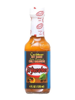 Hot Sauce El Yucateco Caribbean Habanero 4 oz Heat 6