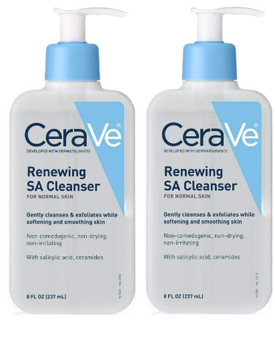 CeraVe Renewing SA Cleanser, 8 oz (Pack of 2)