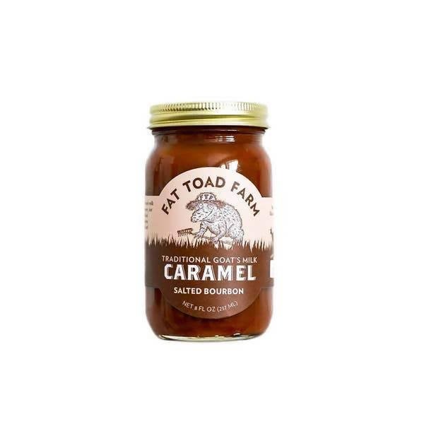 Fat Toad Farm Salted Bourbon Goat’s Milk Caramel Jars – 12 x 8oz