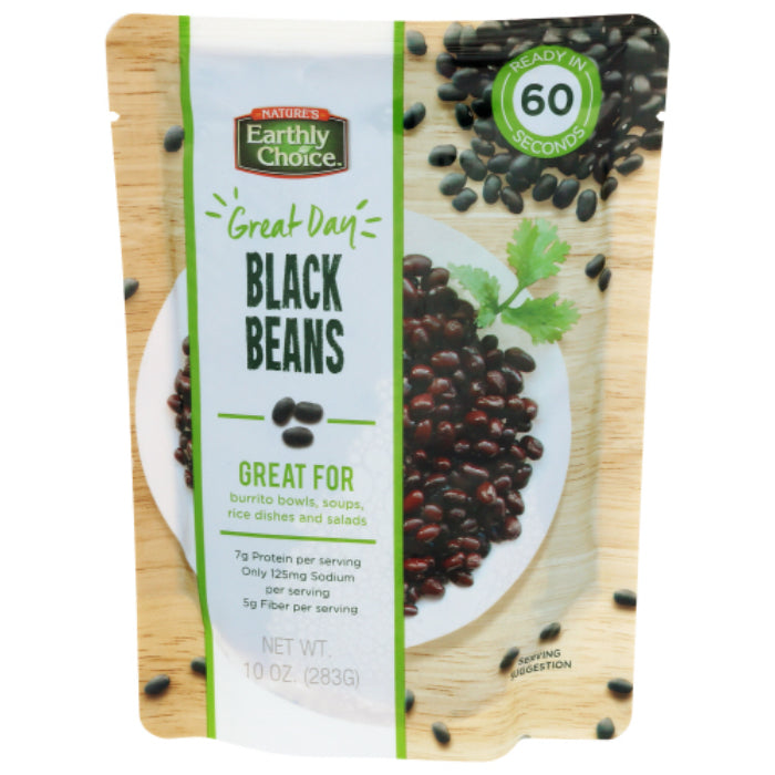 Nature’s Earthly Choice Beans Black Microwavable 10 Oz – Pack Of 8