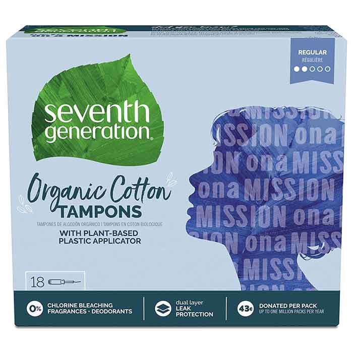 Seventh Generation – Organic Tampons with Applicator, 18-Pack | Multip