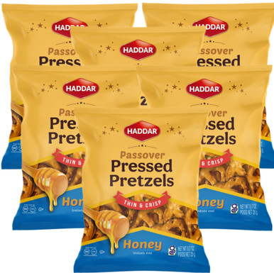 Haddar Honey Pressed Pretzels, Kosher for Passover, Gluten Free, 0.7 oz (Pack of 6)