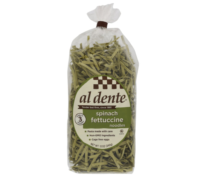 Al Dente – Spinach Fettuccine Pasta, 12 Oz – Pack of 6
