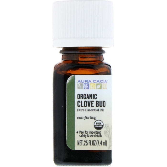 Aura Cacia – Essential Oil Organic Clove Bud, 0.25 oz – Pack of 1
