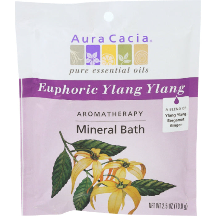 Aura Cacia – Bath Mineral Euphoric Ylang, 2.5 oz – Pack of 6