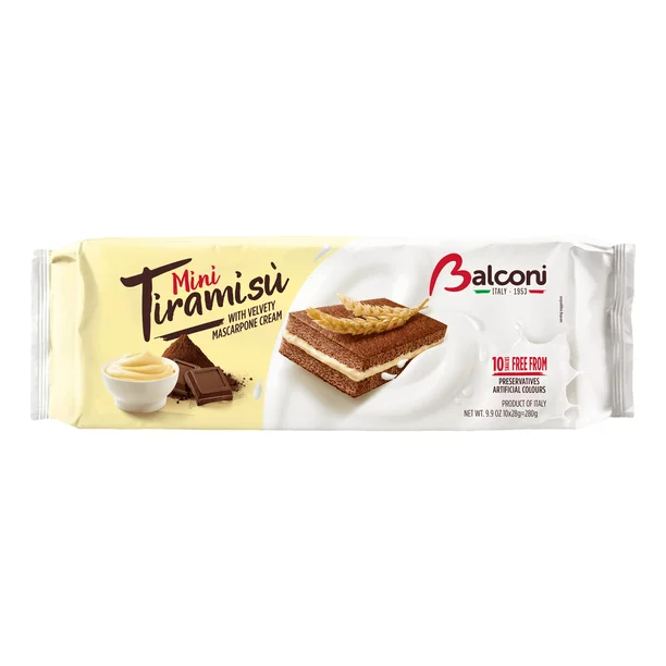 Soft cake snacks w/ Mascarpone cream filling “Mini Tiramisu” by Balconi
