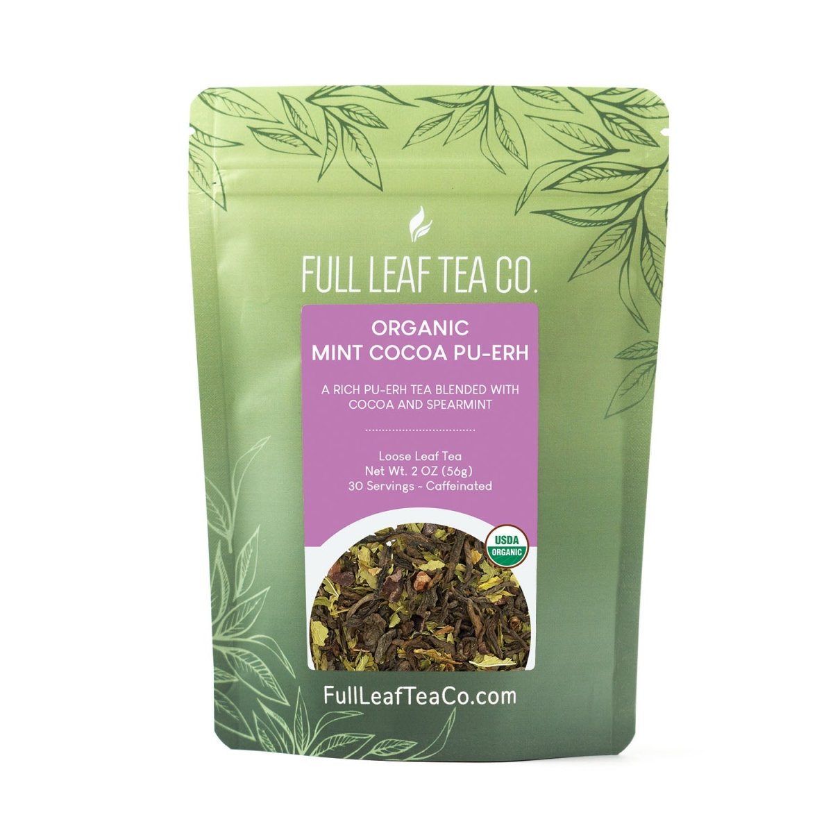 Organic Mint Cocoa Pu-Erh Retail Bags – Case of 6
