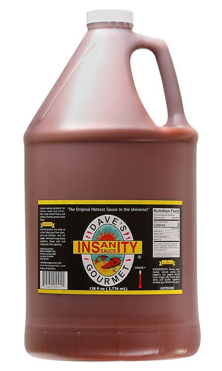 Dave’s Gourmet Insanity Sauce Hot Sauce Gallon, 128oz.
