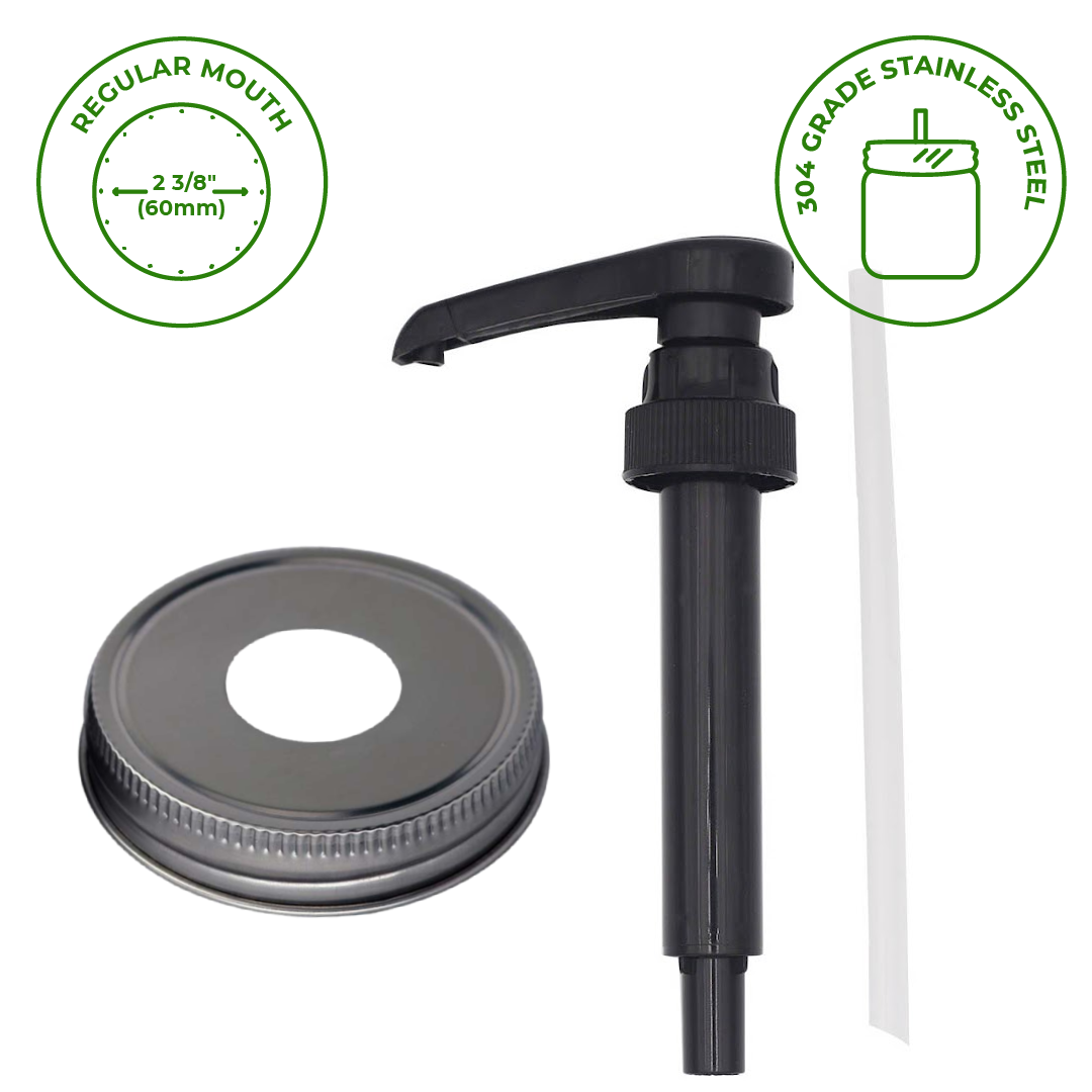 Mason Jar Lifestyle – Food Grade Dispenser Pump for Mason Jars: Stainl