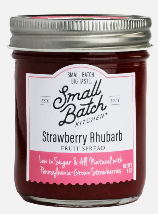 Small Batch Kitchen Strawberry Rhubarb Fruit Spread Jars – 12 jars x 8 oz