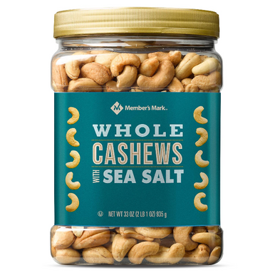 Member’s Mark Roasted Whole Cashews with Sea Salt, 33 oz.