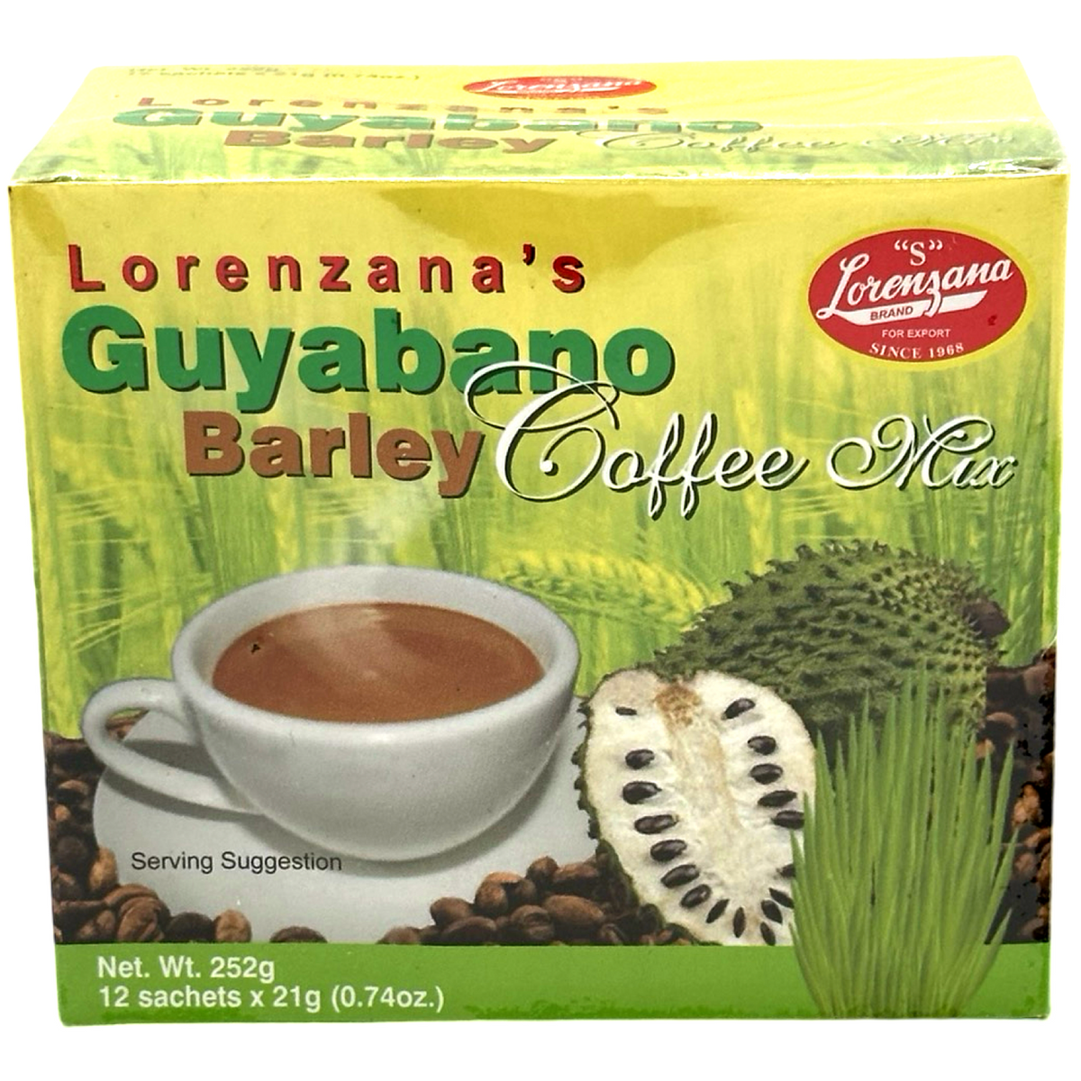 Lorenzana – Guyabano Barley Coffee Mix – 12 Sachets x 21 G (210 G)