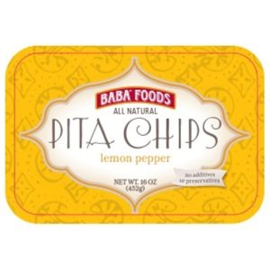 Baba Foods – All Natural Pita Chips Lemon Pepper, 16 oz