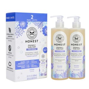 The Honest Company Truly Calming Lavender Shampoo Body Wash + Conditioner Bundle, Lavender 17 Fl Oz (2 count)