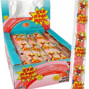 Sour Power Wrapped Strawberry Belts – 150 Ct