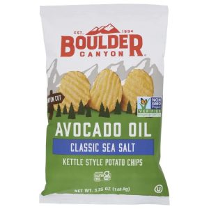 Boulder Canyon – Cut Canyon Avocado Oil Sea Salt Chips, 5.25 Oz | Pack