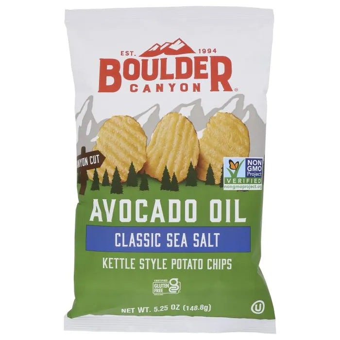 Boulder Canyon – Cut Canyon Avocado Oil Sea Salt Chips, 5.25 Oz | Pack
