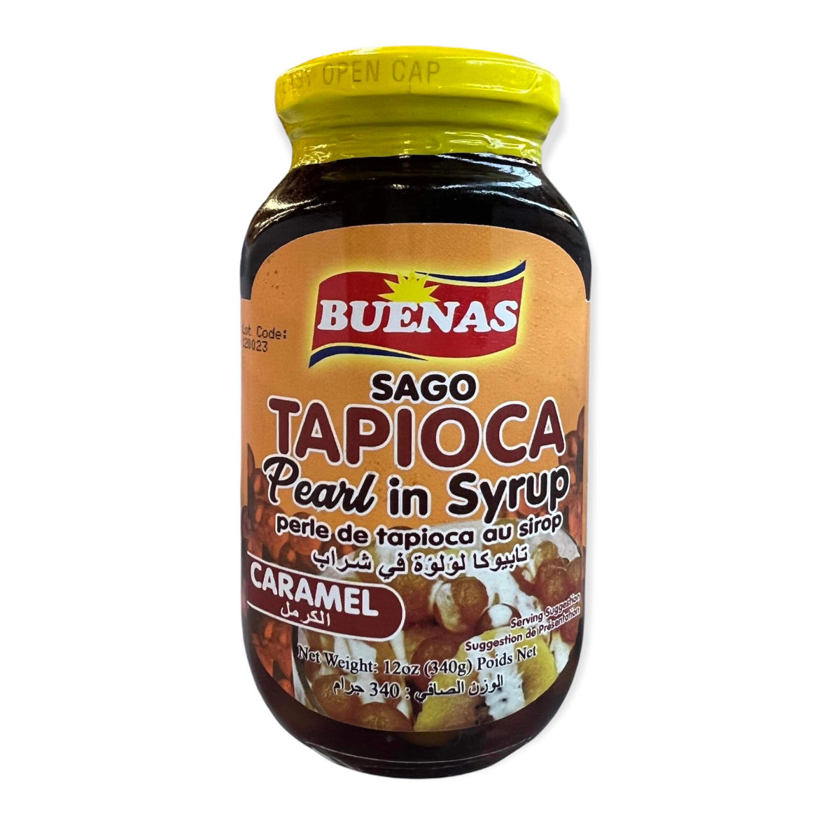 Buenas – Sago Tapioca Pearl in syrup – Caramel – 340 G