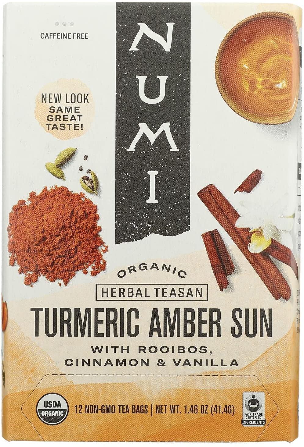 Numi Tea – Amber Sun Turmeric Tea, 12 Bags | Pack of 6