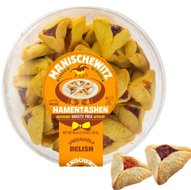 Manischewitz Hamentashen Cookies, Raspberry and Apricot Variety Pack, 44 oz, Kosher