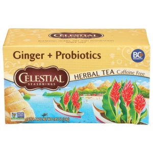 Celestial Seasonings – Herbal Tea Ginger Probiotics, 16 Bags | Pack of