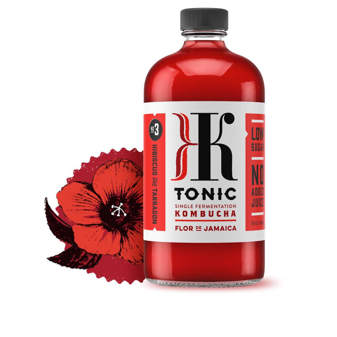 Flor De Jamaica Kombucha Bottles – 12 x 16oz