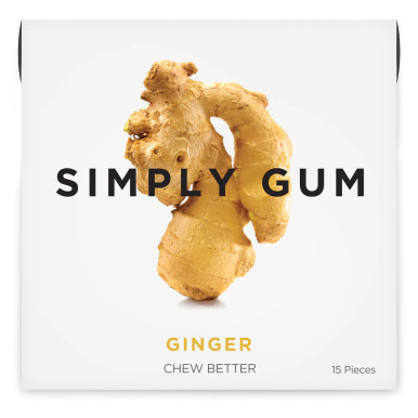 Simply Gum All Natural Gum Ginger, 15 Pieces