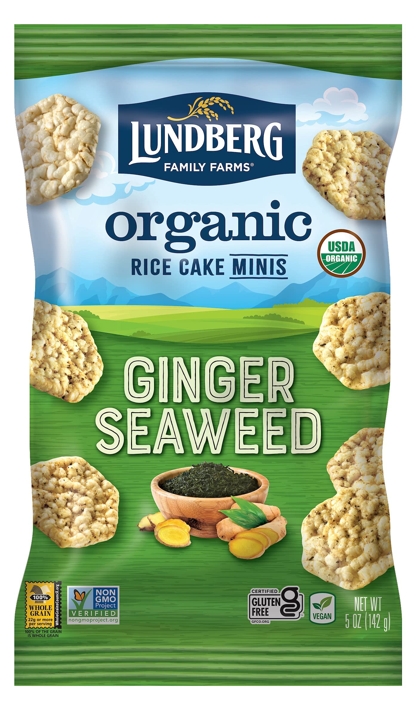 Lundberg – Organic Mini Ginger Rice Cakes, 5 Oz – Pack of 6