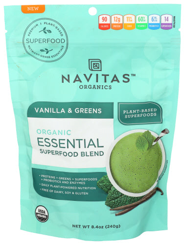 Navitas Essential Blend Vanilla & Greens 8.4 OZ – Pack of 1