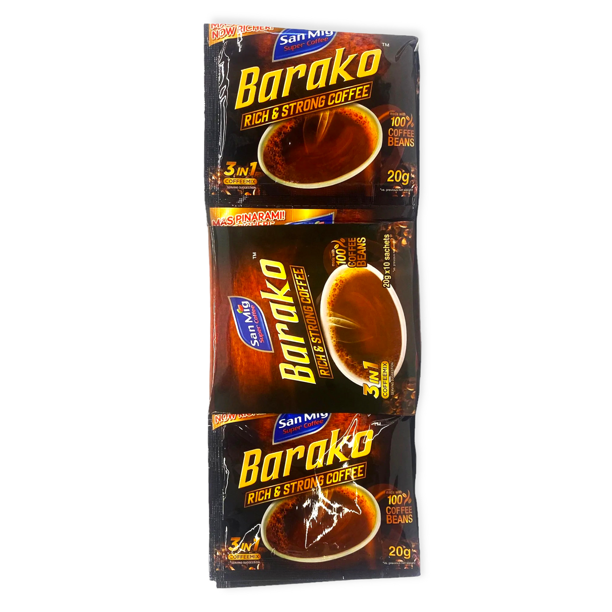 San Mig – Super Coffee – Barako – 3 in 1 Coffeemix – 10 Sachets – 200 G