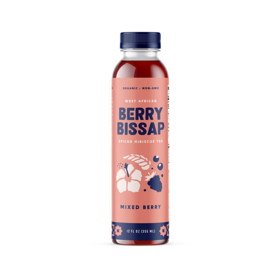 Organic Mixed Berry Bissap Hibiscus Tea Bottles – 12 x 12oz