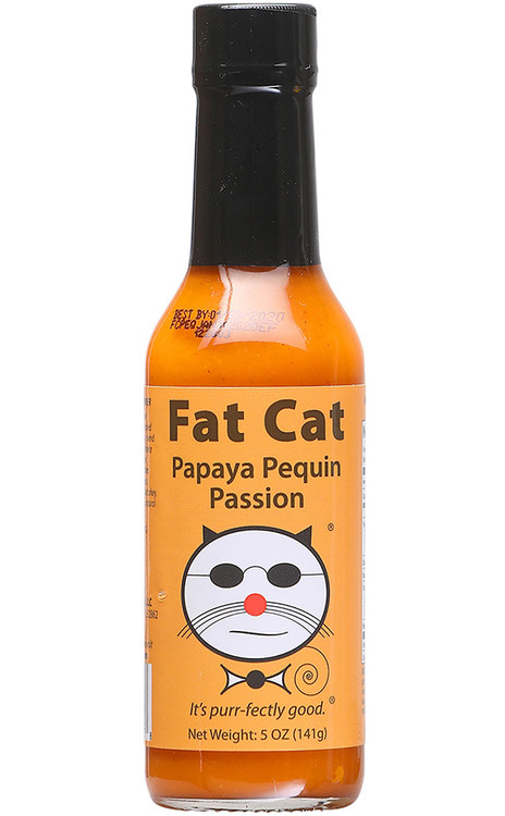 Fat Cat Papaya Pequin Passion Hot Sauce, 5oz.