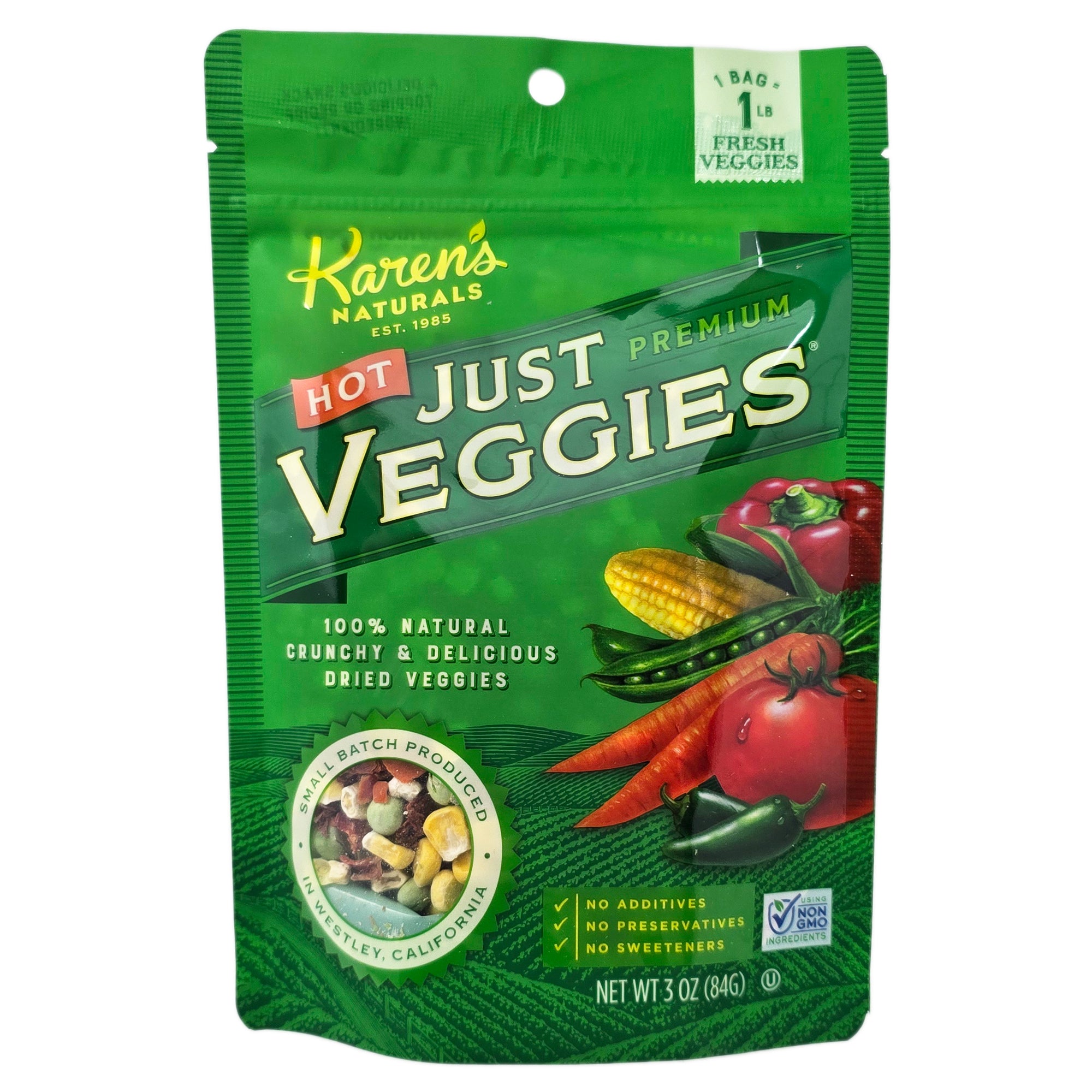 Hot Just Veggies All Natural Resealable Bag – 3oz.